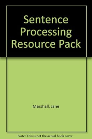 sentence processing resource pack 1st edition jane marshall ,maria black ,sally byng ,shula chiat ,tim pring