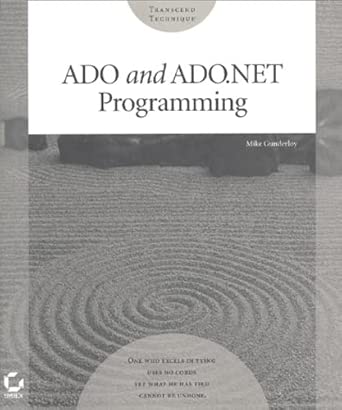ado and ado net programming with cd rom 1st edition mike gunderloy 0782129943, 978-0782129946