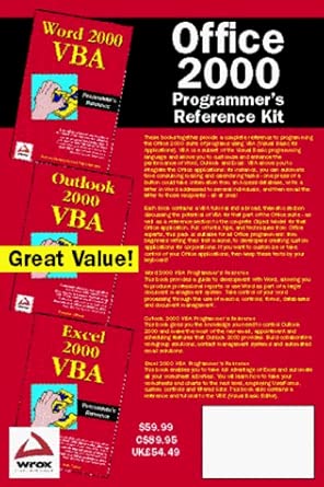 office 2000 programmers refe 1st edition gifford et al 1861003005, 978-1861003003