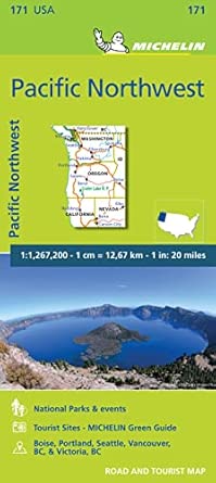 carte zoom pacific northwest pacifique nord ouest straa en und tourismuskarte 1 1 267 200 171 1st edition