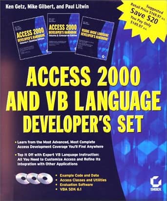 access 2000 and visual basic language developera s set +cdx3 v 1 and 2 1st edition getz 0782127851,