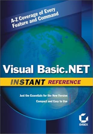 visual basic net instant reference 1st edition justin whitney 0782128769, 978-0782128765