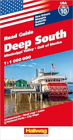 deep south mississippi valley gulf of mexico 1st edition hallwag 3828307612, 978-3828307612