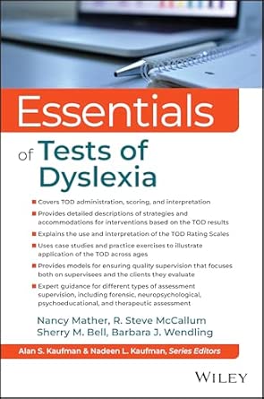 essentials of the tests of dyslexia 1st edition nancy mather ,r steve mccallum ,barbara j wendling