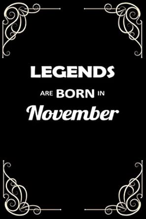 legends are born in november unlined unruled blank notebook journal with table of contents handy size 6x9