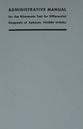 mtdda manual mtdda manual 1st edition hildred schuell 0816611998, 978-0816611997