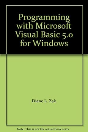 program visual basic 5 win irk 1st edition zak 0760050171, 978-0760050170