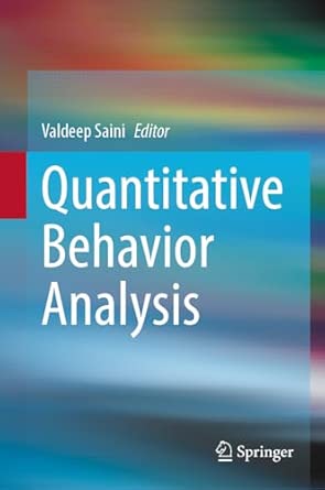 quantitative behavior analysis de 1st edition valdeep saini 303217449x, 978-3032174499
