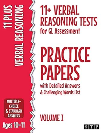 11+ verbal reasoning tests for gl assessment practice papers with detailed answers and challenging words list