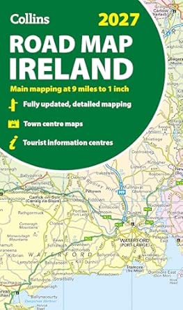 2027 collins road map of ireland folded map 1st edition collins maps 0008779066, 978-0008779061