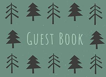 guest book deep green forest illustration welcome sign in log book for vacation homes airbnb beach house