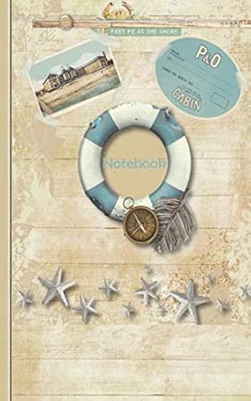 notebook dot grid bullet journal small with 50 numbered pages soft matte cover nautical sea ocean beach 1st
