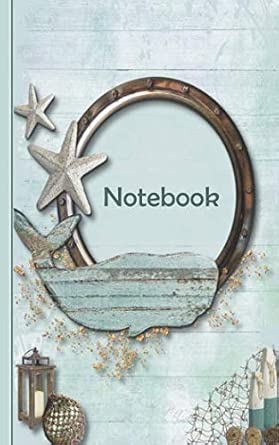 notebook blank journal small with 50 numbered pages soft matte cover nautical sea beach ocean 1st edition