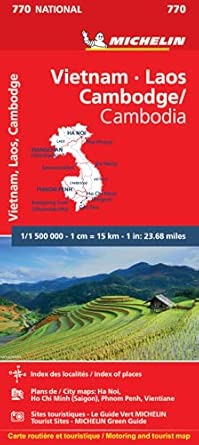 carte nationale vietnam laos cambodge / vietnam laos cambodia road and tourist map 770 1st edition michelin