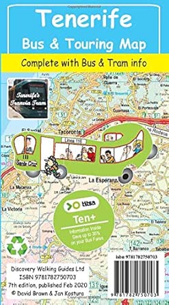 tenerife bus and touring map 1st edition jan kostura 1782750703, 978-1782750703