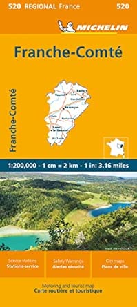 france franche comta map 520 1st edition michelin 2067258737, 978-2067258730