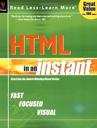 html in an instant 1st edition ruth maran 0764536273, 978-0764536274