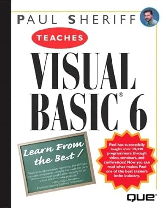 paul sheriff teaches visual basic 6 1st edition sheriff paul 0789718987, 978-0789718983