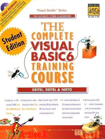 complete visual basic 6 training course the 1st edition harvey m deitel ,paul j deitel ,t r nieto 0130829285,