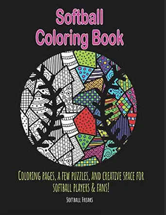 Softball Coloring Book Coloring Pages A Few Puzzles And Creative Space For Players And Fans