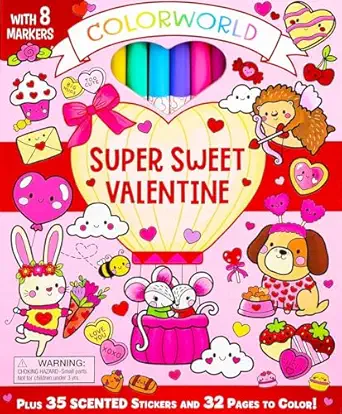 Colorworld Super Sweet Valentine Plus 35 Stickers And 32 Pages To Color