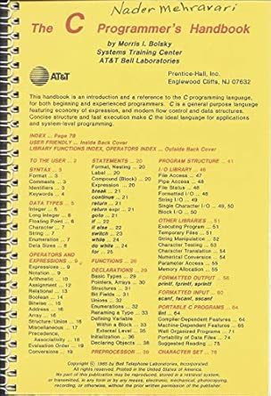 c programmers handbook 1st edition morris i bolsky 0131100734, 978-0131100732