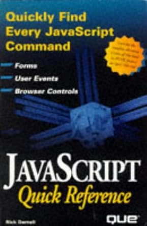 javascript quick reference 1st edition l chaffin 0789708698, 978-0789708694