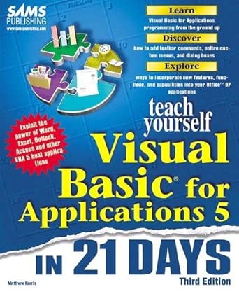 Sams Teach Yourself Visual Basic For Applications 5 In 21 Days