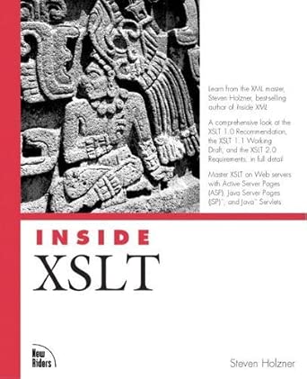 inside xslt 1st edition steven holzner 0735711364, 978-0735711365