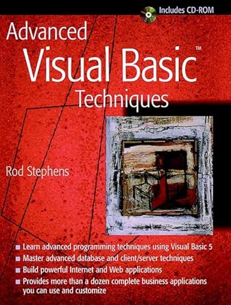 advanced visual basictm techniques 1st edition rod stephens 0471188816, 978-0471188810