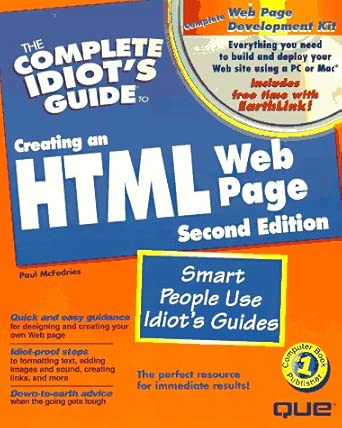 the complete idiots guide to creating an html web page 1st edition paul mcfedries 078971146x, 978-0789711465