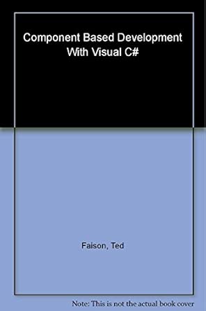 componenta based development with visual c#tm 1st edition ted faison 0764549146, 978-0764549144