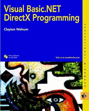 visual basica net directx programming 1st edition clayton walnum 076454795x, 978-0764547959