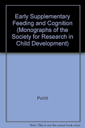 Early Supplementary Feeding And Cognition V 235