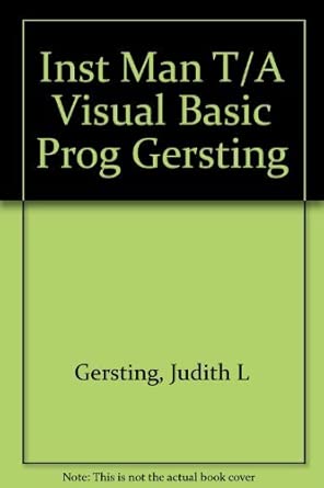 Inst Man T/A Visual Basic Prog Gersting