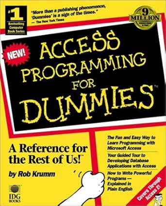 access programming for dummies 1st edition rob krumm 1568840918, 978-1568840918