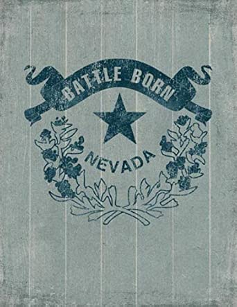 Battle Born Nevada Composition Notebook 8 5x11 Large Blank College Ruled Lined Writing And Journaling Paper Book Us Letter Size Vintage Grunge Design Journal Diary