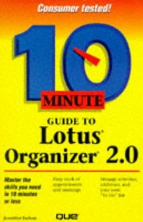 10 minute guide to lotus organizer 1st edition jennifer fulton 1567615805, 978-1567615807