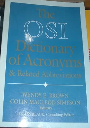 the concise osi acronym dictionary 1st edition wendy e brown ,colin macleod simpson 0070576017, 978-0070576018