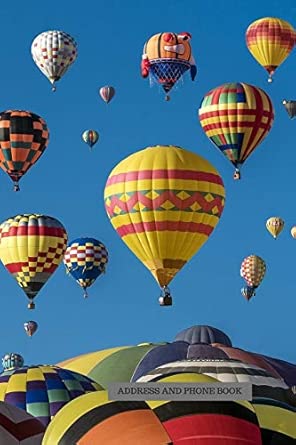 Address And Phone Book Beautiful Hot Air Balloons Design Book Organized In Alphabetical Order Discreet Month Birthday/Anniversary Section Patriotic
