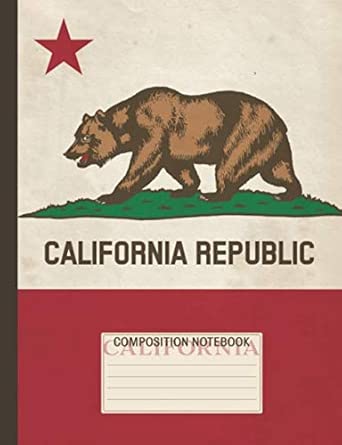 California Composition Notebook State Flag Distressed Design Wide Ruled Notebook Blank Lined Journal For School And College