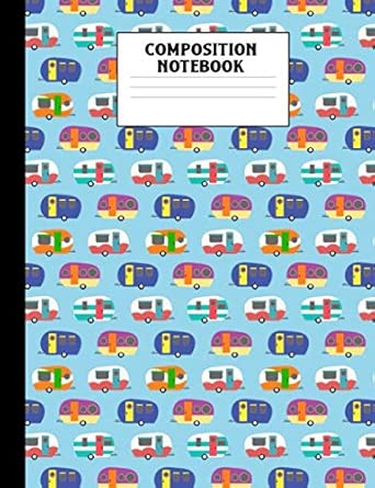 Composition Notebook Camper Trailer Pattern College Ruled Lined Comp Book
