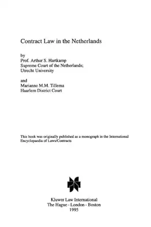 contract law in the netherlands 1st edition a s hartkamp 9041100393, 978-9041100399