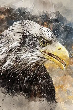North American Bald Eagle Watercolor Journal Dotted Grid Paper Notebook For Bullet Journaling
