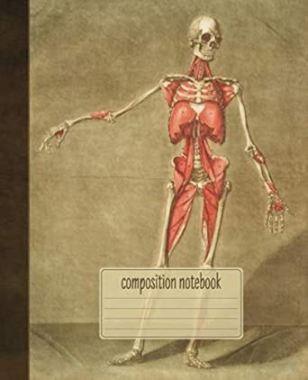 Composition Notebook Blank Ruled Book Featuring Vintage Anatomy Drawings Nursing Medical School Physiology Class Notes Skeleton And Muscles Physical Therapist Sports Medicine Trainer