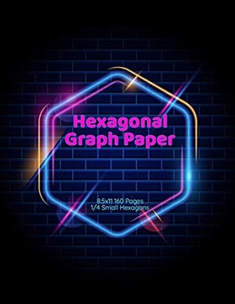 hexagonal graph paper 8 5x11 160 pages 1/4 small hexagons soft cover notebook organic chemistry biochemistry