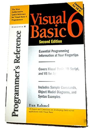 visual basic 6 programmers reference 1st edition dan rahmel 0078825768, 978-0078825767