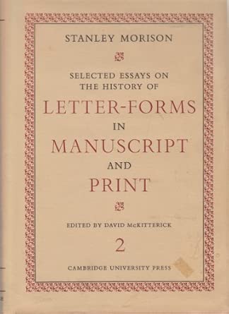 stanley morrison essays 1st edition mckitterick 0521224578, 978-0521224574