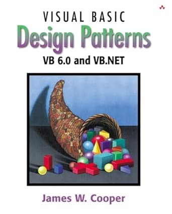 visual basic design patterns vb 6 0 and vb net 1st edition james w cooper 0201702657, 978-0201702651