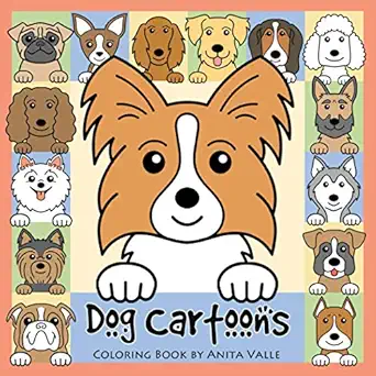 dog cartoons coloring book 1st edition anita valle 143829784x, 978-1438297842